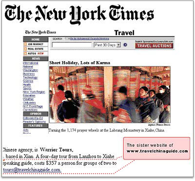 TravelChinaGuide recommended by New York Times