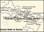 Map of Great Wall in Gansu
