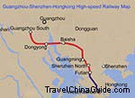 Guangzhou-Shenzhen-Hongkong Railway Map
