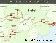 Map of Great Wall in Hebei